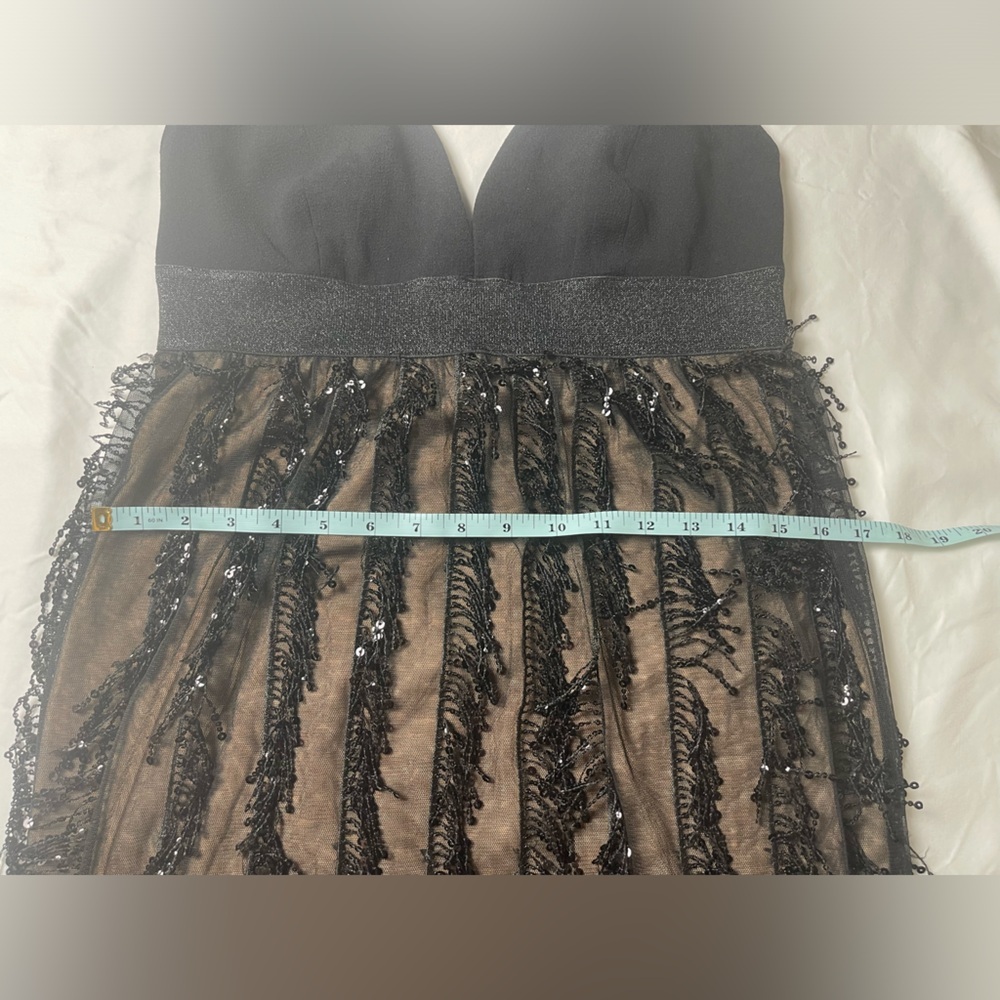 COSMOPOLITAN x Dress the Population Rihanna Fringe Babydoll Mini Dress, Size XL - Picture 12 of 15